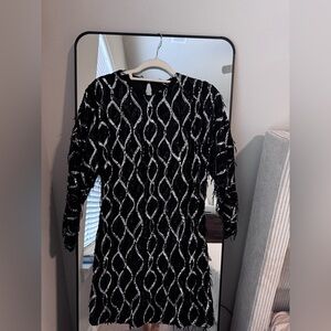 Zara Sequin Fringed Mini Dress